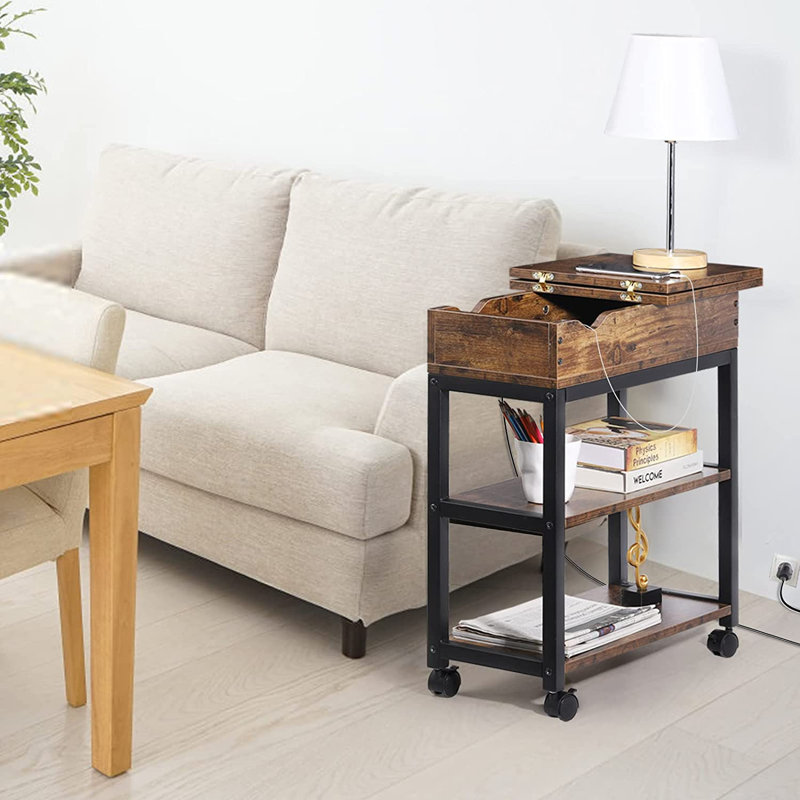 End Table and Built-In Outlets