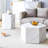 Modern Minimalist Style White Marble Patterned MDF Coffee Table Set  .Complex Texture Patterns