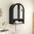 Wall Mounted Arched Cabinet with Mirrored Doors and Adjustable Shelves-215091733