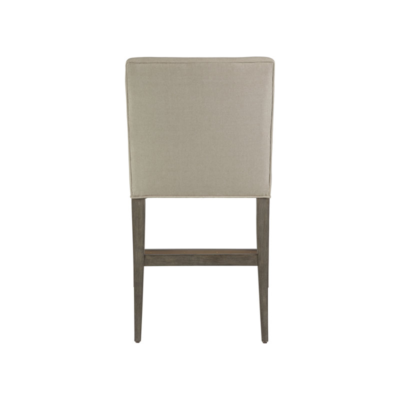 Grigio Upholstered Low Back Counter Stool with Metal Kickplate