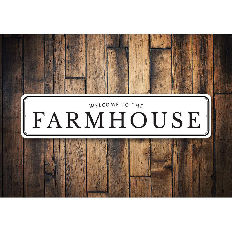 Bienvenue sur le panneau en aluminium Farmhouse, H 6 po x l 24 po x P 0,06 po