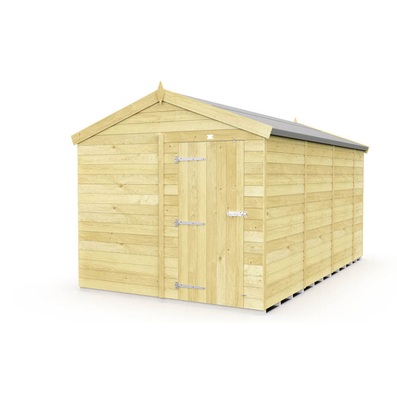 8ft x 15ft Apex Shed - Single Door without Windows