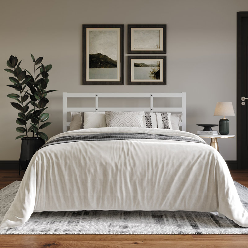 Adylan Metal Platform Bed, White, King