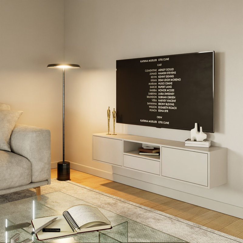Takiea Unfinished TV Stand for TVs up to 65", Cream