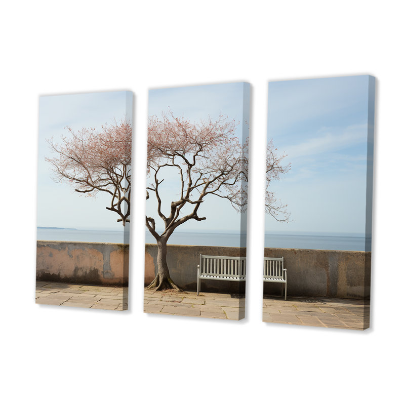 Solitude banc à la plage - ensemble de décoration murale sable de plage, H 28 po x l 36 po x P 1 po