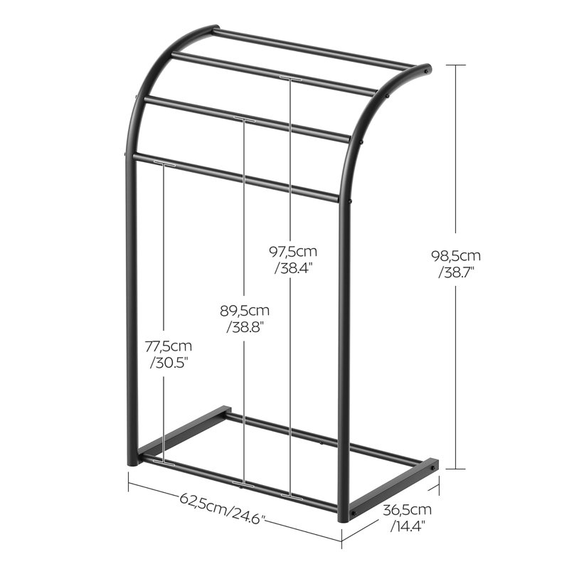 Porte-serviettes sur pied, Noir