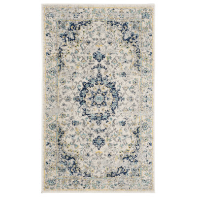 Tapis ivoire / bleu Christa