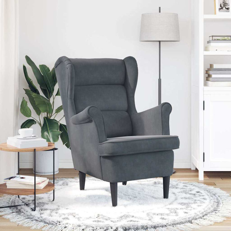Jelez armchair, Polyester gris foncé