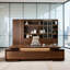 Bureau de direction rectangulaire haut de gamme en bois massif de style chinois 110,24 "-991571428