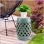 Tabouret de jardin en céramique durable avec motif en treillis tissé, finition émaillée et utilisation polyvalente pour les espaces intérieurs et extérieurs-1737240535