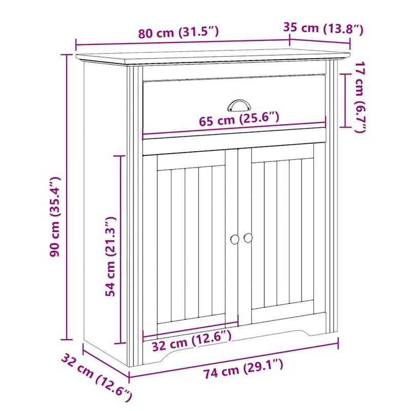 Accent Chest, White/Brown