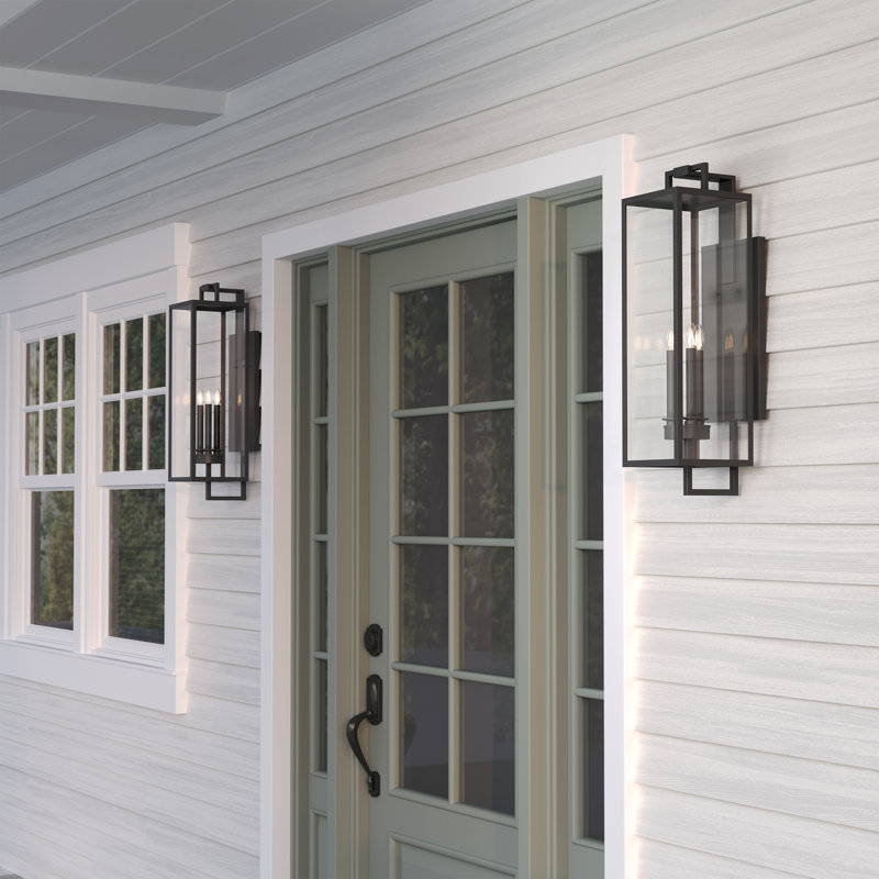 Defrancisco 3 Light 28.5" Tall Outdoor Wall Sconce