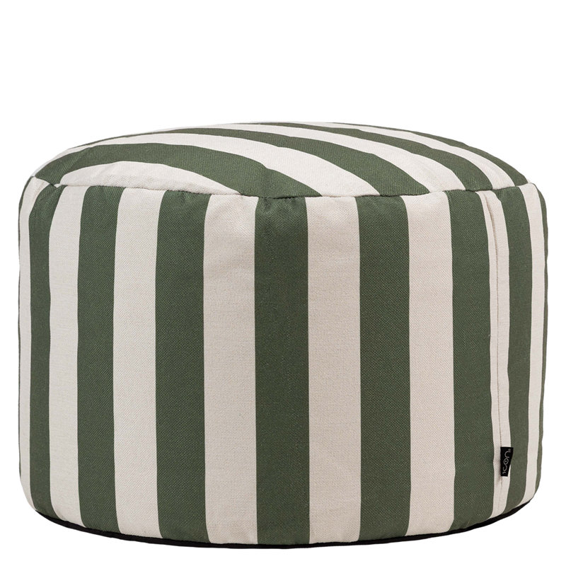 Bean Bag Bazaar Milano Large Bean Bag Pouffe, Olive Striped