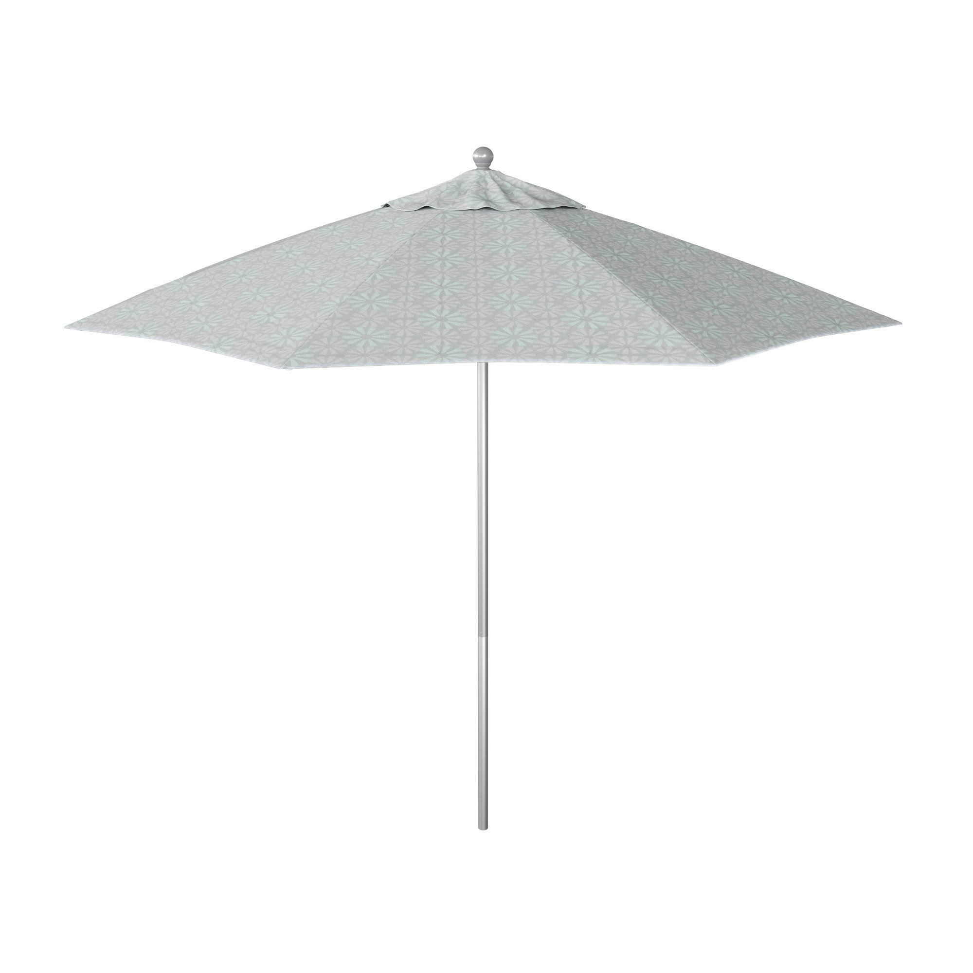 Santana 108'' Outdoor Umbrella, Anodized Silver, Welfleet Basil Outdura®