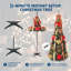 Sapin de Noël artificiel pliable pré-illuminé de 1,80 m avec 200 lumières DEL blanc chaud, 8 modes d'éclairage et décorations rouges et dorées