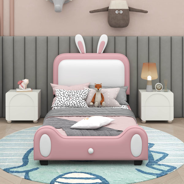 Isabelle & Max™ Theta Upholstered Rabbit-Shape Princess Bed - Wayfair ...