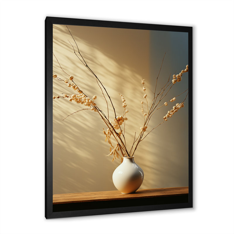 Essence silencieuse de l'élégance sur toile, H 20 po x l 12 po x P 1 po, Cadre photo noir simple