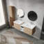 Meuble-lavabo mural 60 po avec lavabo et armoire latérale 60 po