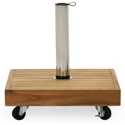 Finish Umbrella Base - 18.1" X 40 Lbs Weight Square With Stainless Steel Tube 18.1