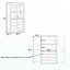 Armoire de cuisine 44,7 x 20 x 75 po - Présentoir de porte en verre autoportant avec 4 tiroirs intégrés-2116973982