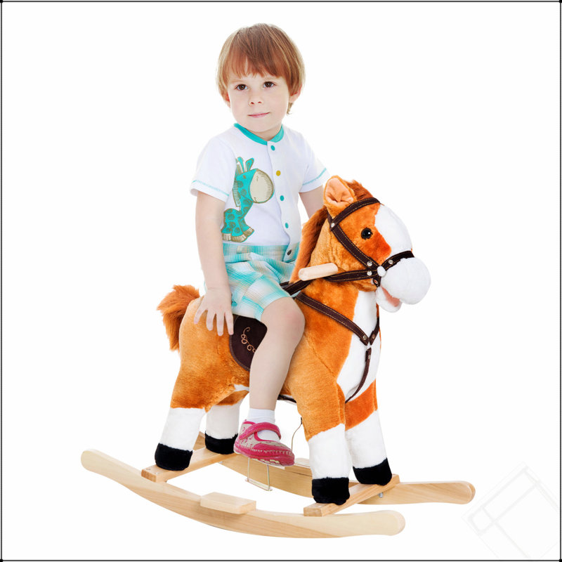 Cheval à bascule en peluche pour enfants avec sons réalistes