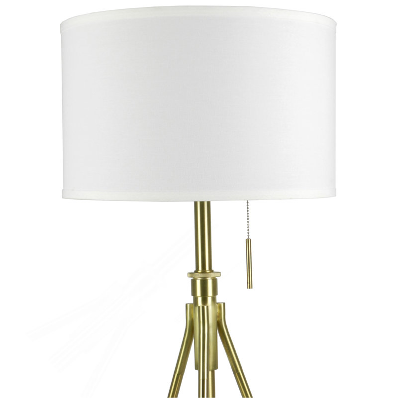 32-37"H Adjustable Tripod Table Lamp, Brushed Gold