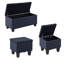 Repose-pieds de rangement rembourré 3 pièces Deiara-73895355