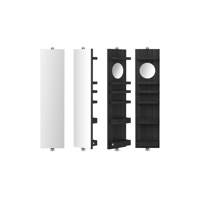 Cosmos Solid Wood Wall Bathroom Shelves, Dark Oak
