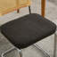 Ensemble de 2 chaises de salle à manger de style Mid-Century moderne, en lin noir, dossier en canne naturelle, base en acier inoxydable chromé
