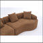 Canapé modulaire incurvé en polyuréthane caramel à compression complète, canapé modulaire en chenille 30D pour appartement et salon, L 110 po, 800 lb, 60 fermeté avec 4 coussins-2009988193