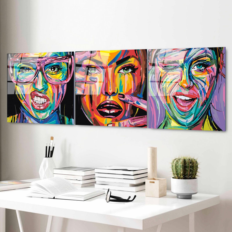 Élégant ensemble d'art mural en verre trempé (3 pièces), 19,7 po x 19,7 po chacun | 100% verre trempé, épaisseur: 0,16 pouce | Couleurs résistantes à la décoloration, impression durable sur la surface arrière | Parfait pour la décoration intérieure moderne