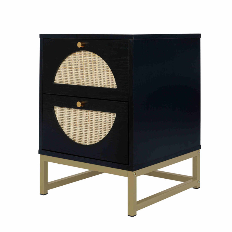 Table de chevet Alneisha, Noir
