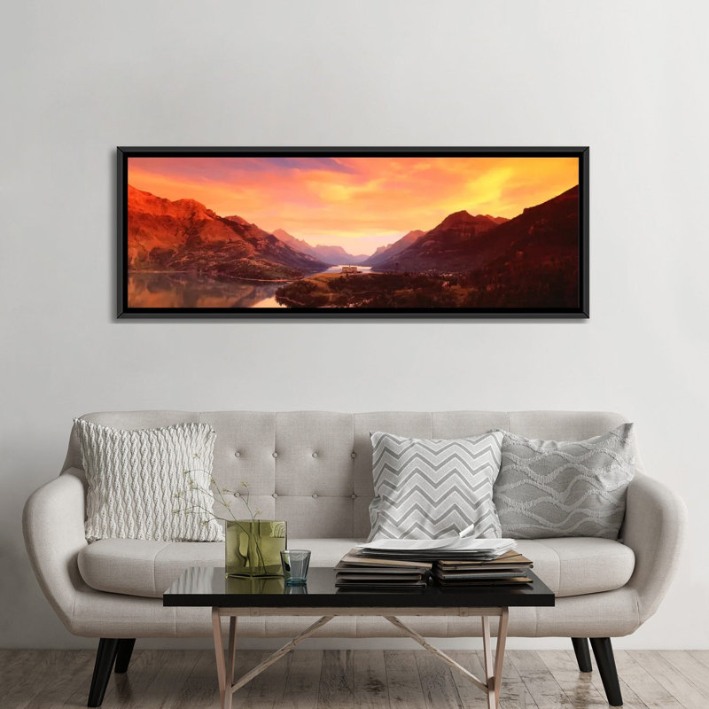 « panoramique waterton lacs national park, alberta, canada », reproduction de photo sur toile, H 12 po x l 36 po x P 1,5 po