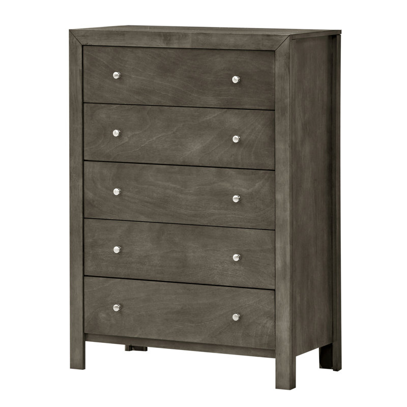 Élégant coffre de rangement transitionnel gris, Gris