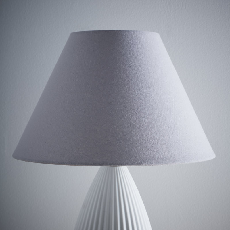 25 cm Cotton Cone Lamp Shade, Grey, 15cm H x 25cm W x 25cm D