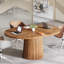 Table de conférence 55,11 po ovale en bois brun rustique pour 6 personnes (tabourets non inclus)