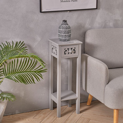 Murrell Compact Side Table: Solid Wood, Built-In Drawer & Space-Saving Design