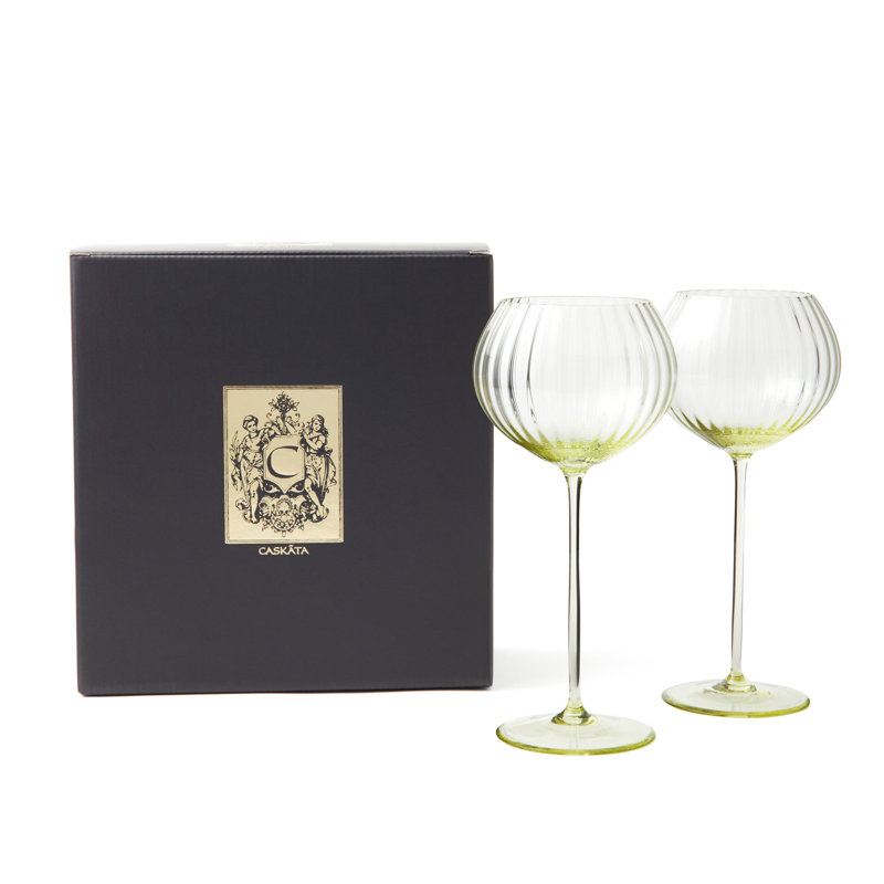 Quinn Handmade Crystal Red Wine Glass, Citrine