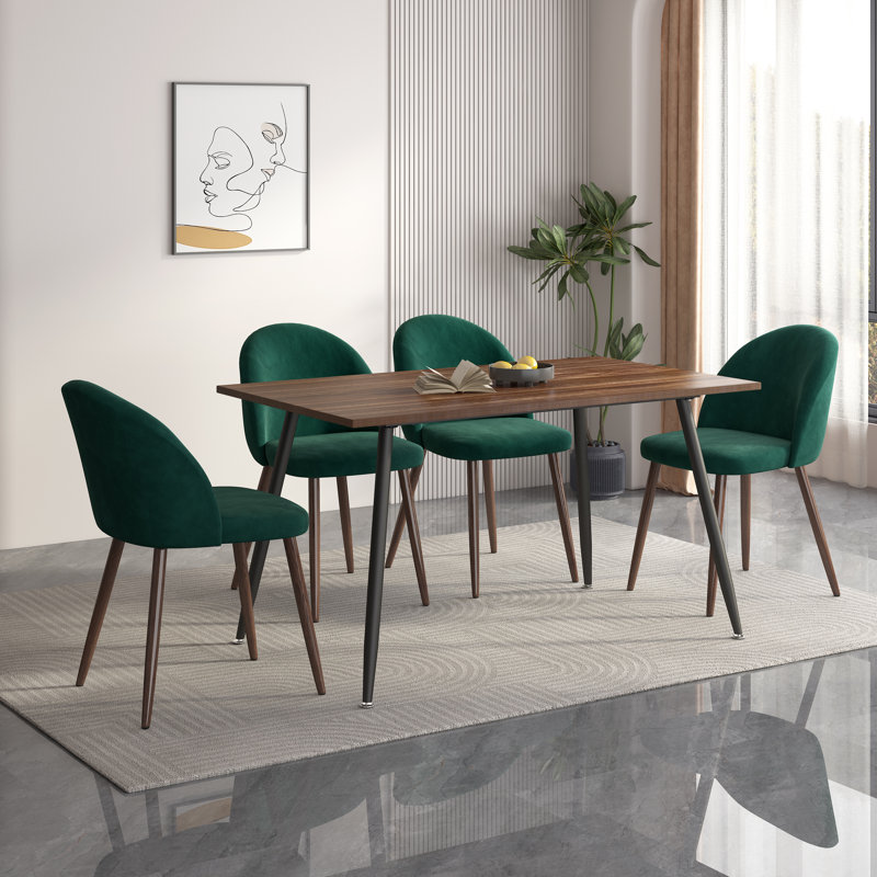 Ensemble de salle à manger rectangulaire L 31,4 po x l 51,1 po Meilani, Vert, Bois foncé