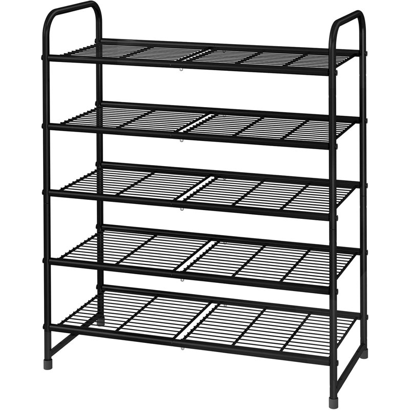 Simple Trending Stackable Shoe Rack, Black