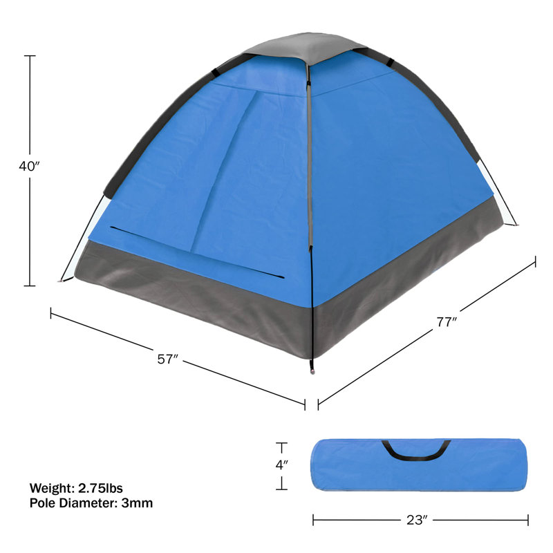 2 Person Camping Tent with Rain Fly and Carrying Bag - Lightweight Outdoor Tent for Backpacking, Hiking, or Beach Use by Wakeman Outdoors