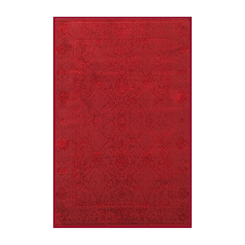Tapis de zone rouge contemporaine, Rectangle 5 pi x 7 pi