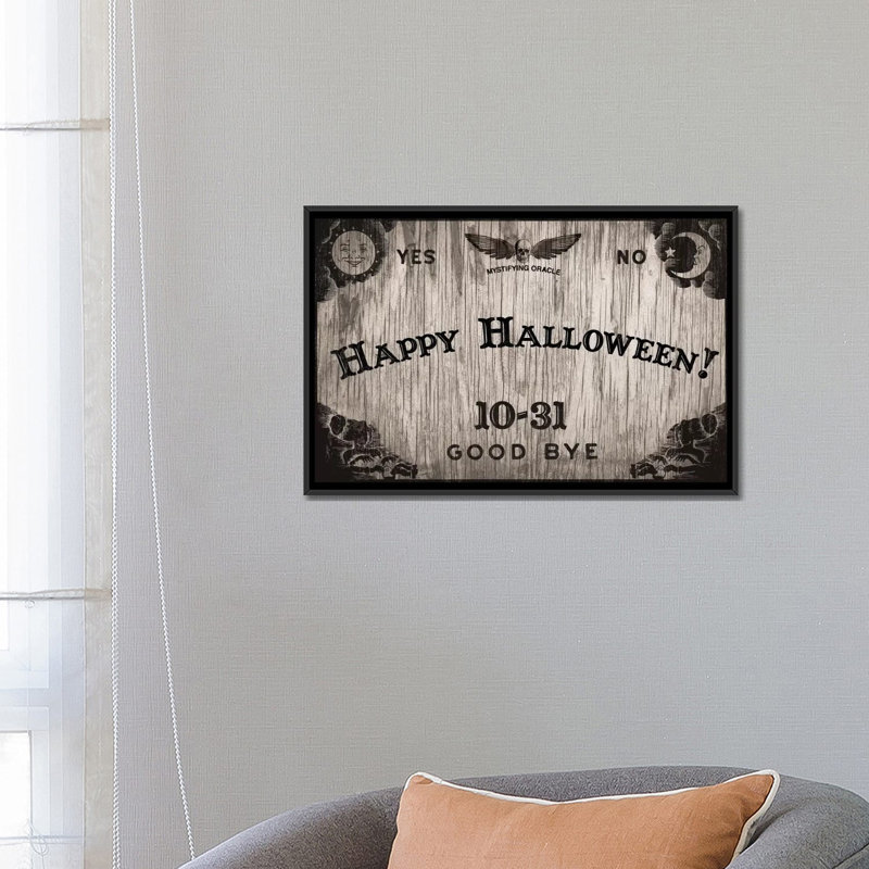« halloween oracle », impression sur toile tendue, H 18 po x l 26 po x P 1,5 po, Toile avec cadre noir, Pas de tapis