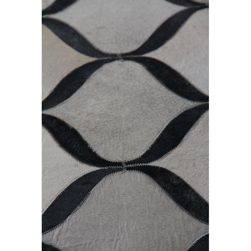 Natural Hide Cowhide Geometric Area Rug, Rectangle 11'6" x 14'6"