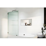 Gaia 34 in. x 58.25 in. Frameless Fluted Single Fixed Bath Panel