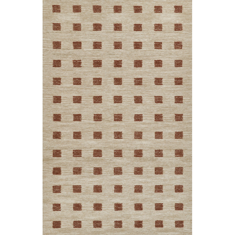 Birch Lane™ Lanora Hand Tufted Wool Rust Area Rug 2' X 3', Rectangle 3'6" x 5'6"