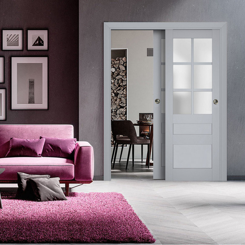 Portes de placard Veregio, 36 po x 80 po, Gris