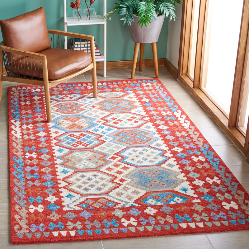 Tapis rouge / ivoire Horwich 413, Rectangle 4 pi x 6 pi