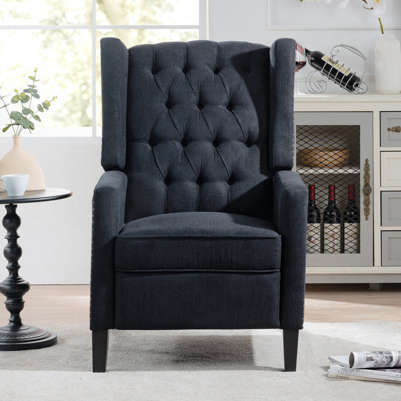 Fauteuil inclinable manuel de 27,16 po de large, Noir
