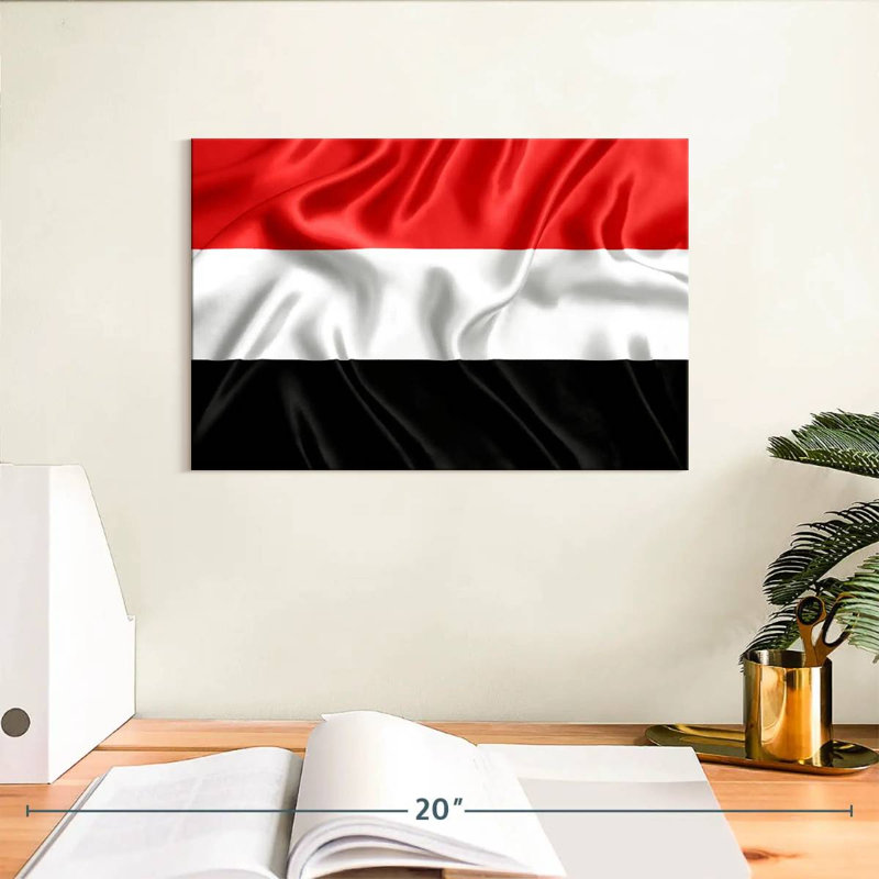 Silky Yemen Flag, 8" H x 12" W